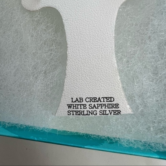 NWT GIFT-O-LOGY Womens Hoop Earrings  Lab Created White Sapphire Sterling - Picture 4 of 6